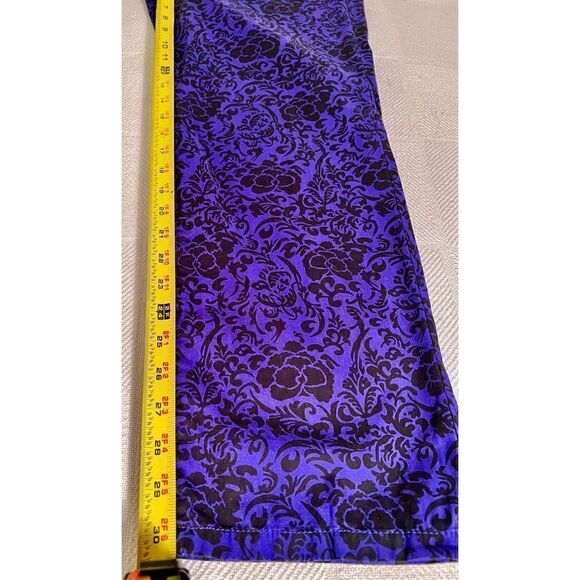 Talbots Petites 14P Women's Purple Black Floral Pants Straight Leg Thin Cool - Picture 9 of 11